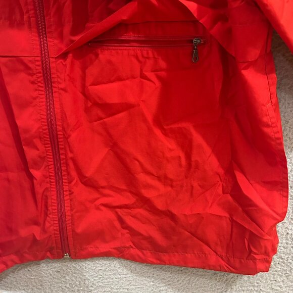 Eddie‎ Bauer Windbreaker Jacket Mens L Red Hooded Lightweight Rain All Weather - Picture 11 of 12
